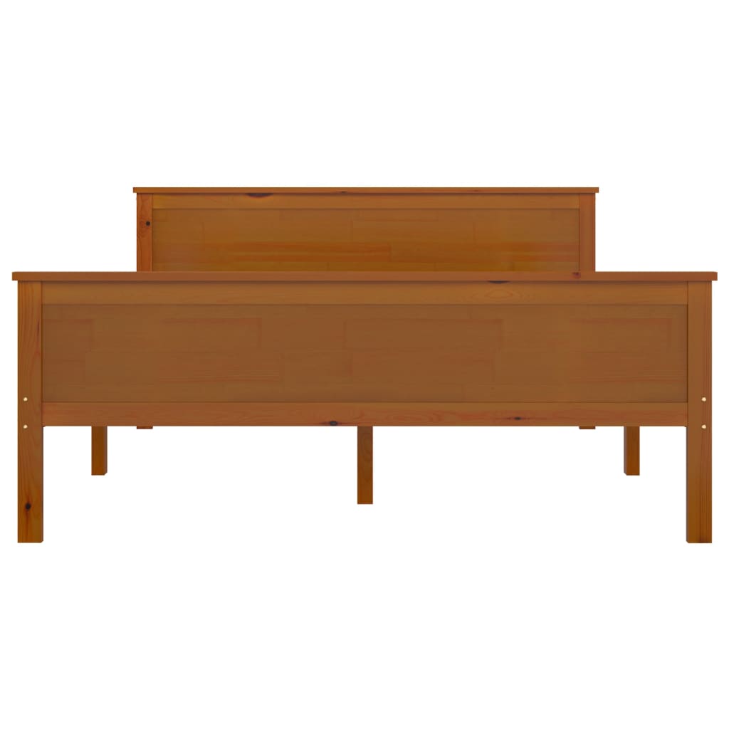 Massivholzbett ohne Matratze Honigbraun 120x200 cm Kiefernholz
