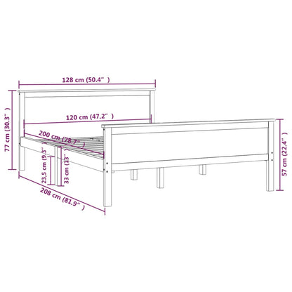 Massivholzbett Honigbraun Kiefernholz 120x200 cm - Pazzar.ch