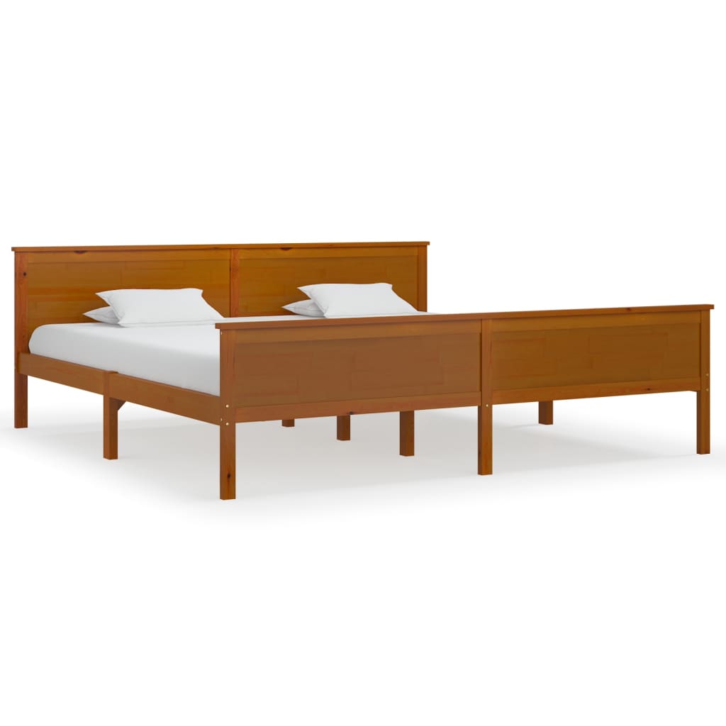 Massivholzbett Honigbraun Kiefernholz 200x200 cm - Pazzar.ch
