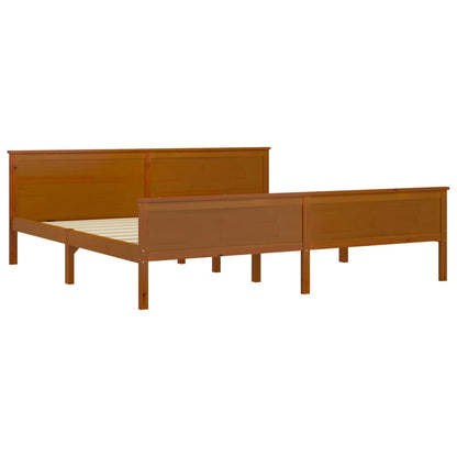 Massivholzbett Honigbraun Kiefernholz 200x200 cm - Pazzar.ch