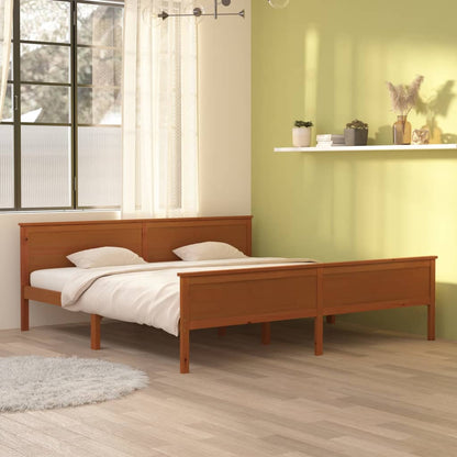 Massivholzbett Honigbraun Kiefernholz 200x200 cm - Pazzar.ch