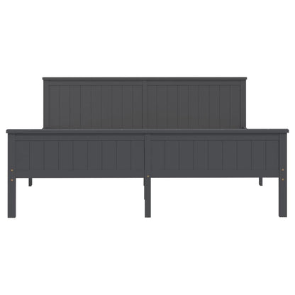 Massivholzbett Grau Kiefer 200x200 cm - Pazzar.ch
