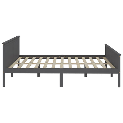 Massivholzbett Grau Kiefer 200x200 cm - Pazzar.ch