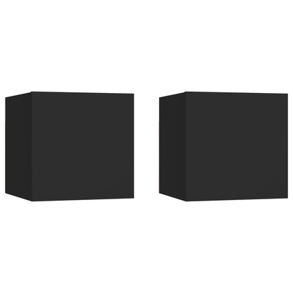 Nachttische 2 Stk. Schwarz 30,5x30x30 cm Holzwerkstoff - Pazzar.ch
