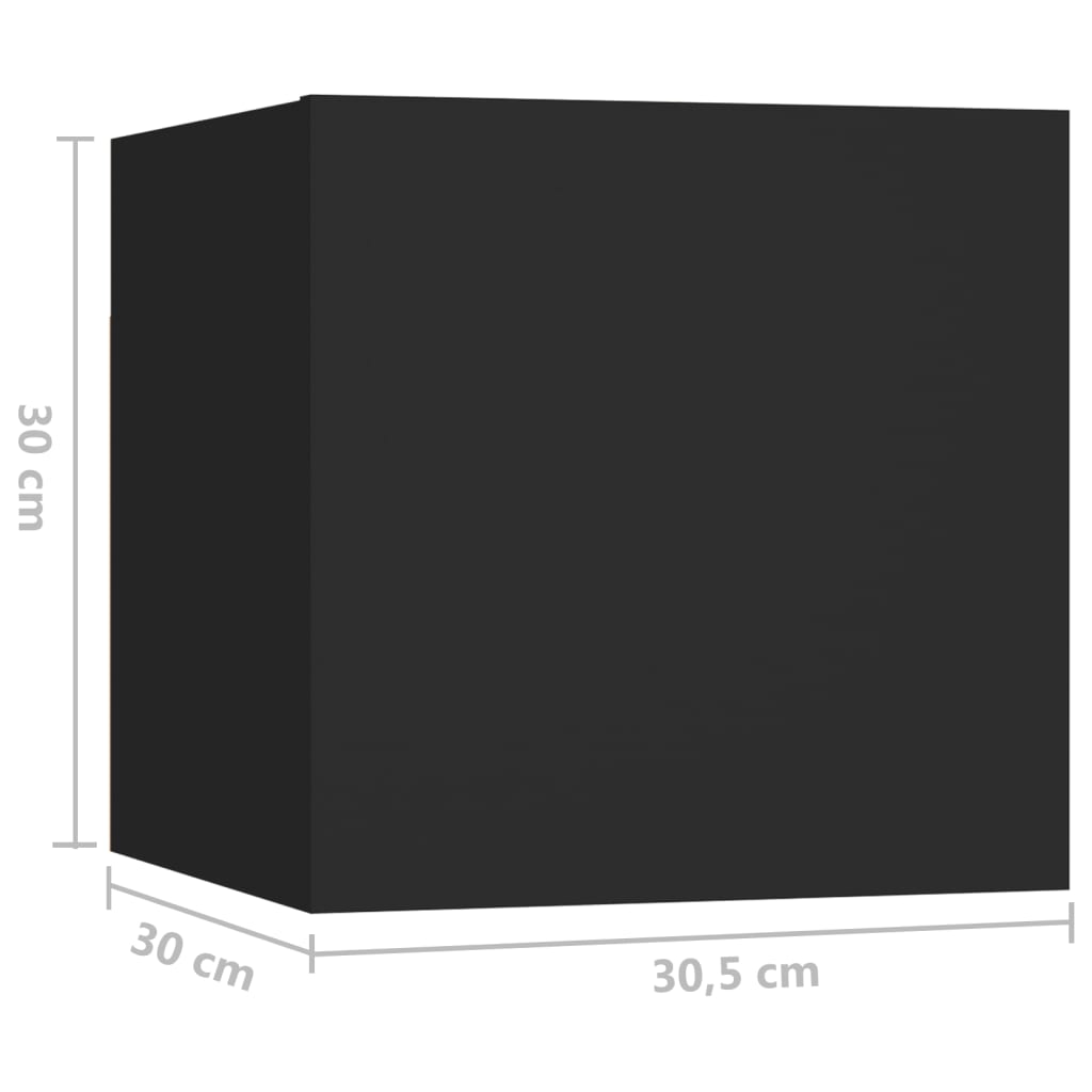 Nachttische 2 Stk. Schwarz 30,5x30x30 cm Holzwerkstoff - Pazzar.ch