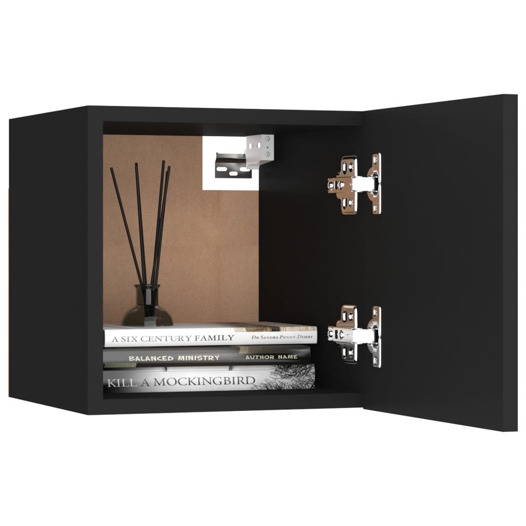 Nachttische 2 Stk. Schwarz 30,5x30x30 cm Holzwerkstoff - Pazzar.ch