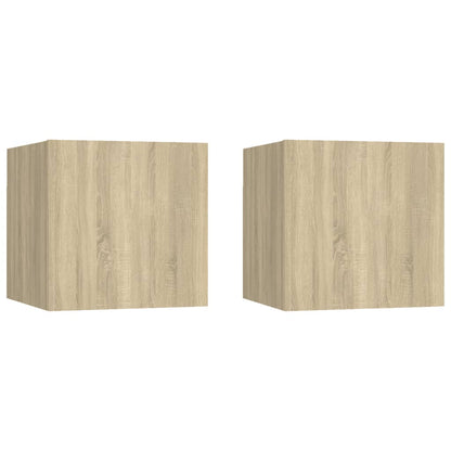 Nachttische 2 Stk. Sonoma-Eiche 30,5x30x30 cm Holzwerkstoff - Pazzar.ch