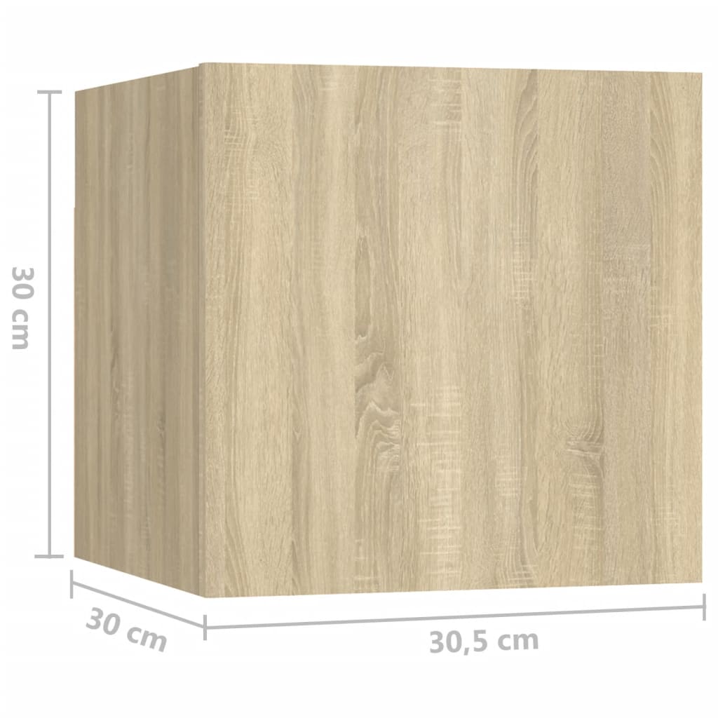 Nachttische 2 Stk. Sonoma-Eiche 30,5x30x30 cm Holzwerkstoff - Pazzar.ch