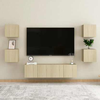 Nachttische 2 Stk. Sonoma-Eiche 30,5x30x30 cm Holzwerkstoff - Pazzar.ch