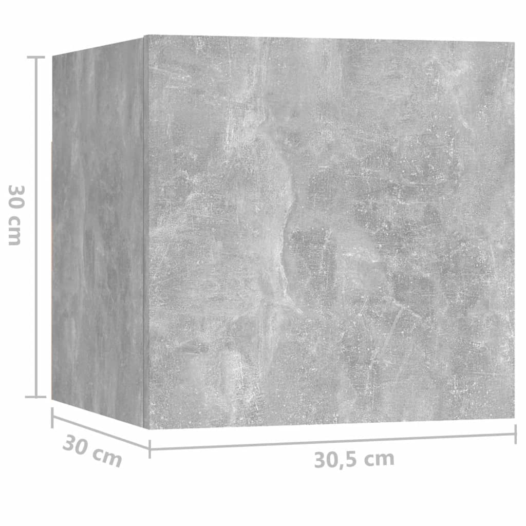 Nachttisch Betongrau 30,5x30x30 cm Holzwerkstoff - Pazzar.ch