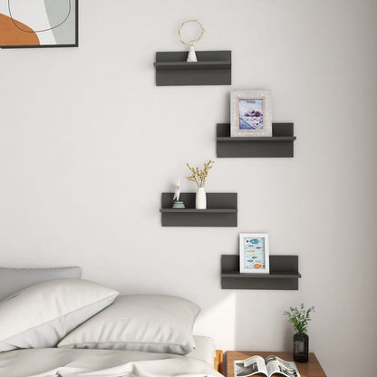 Wandregale 4 Stk. Grau 40x11,5x18 cm Holzwerkstoff - Pazzar.ch