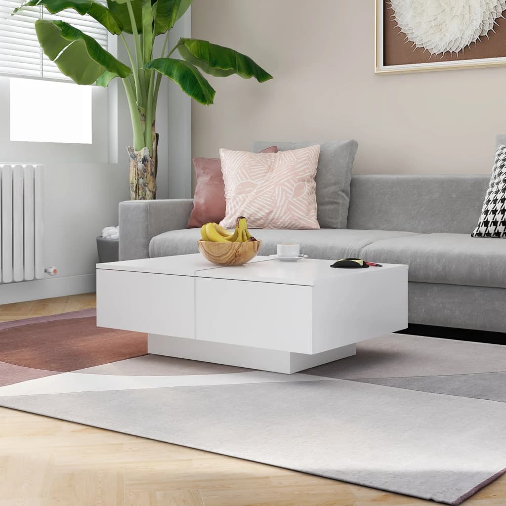 Couchtisch Weiß 90x60x31 cm Holzwerkstoff - Pazzar.ch
