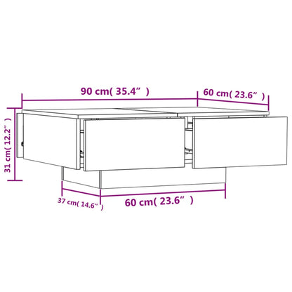 Couchtisch Betongrau 90x60x31 cm Holzwerkstoff - Pazzar.ch