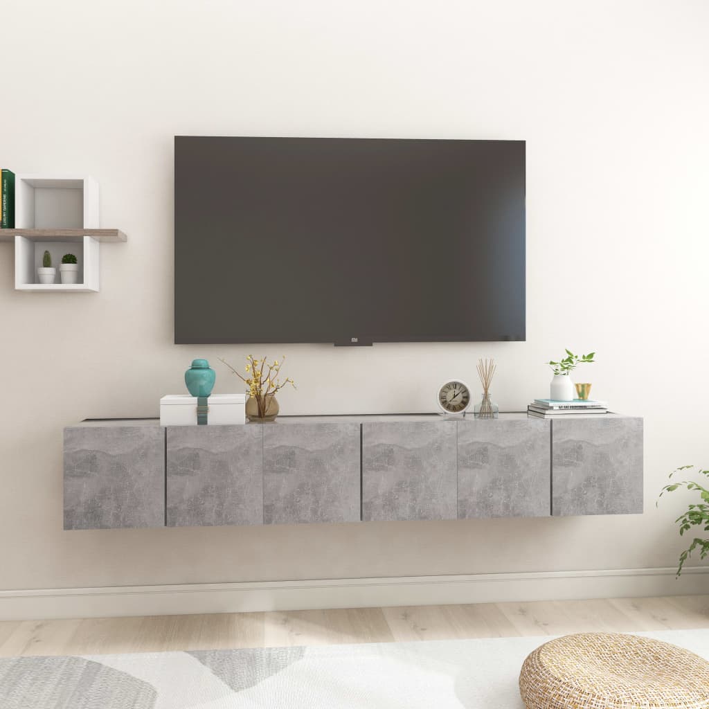 TV-Hängeschränke 3 Stk. Betongrau 60x30x30 cm - Pazzar.ch