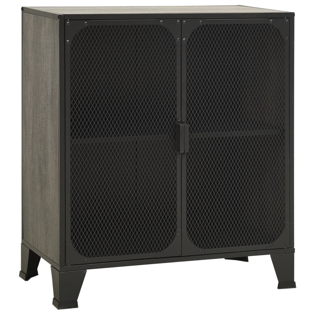 Aufbewahrungsschrank Grau 72x36x82 cm Metall und MDF - Pazzar.ch
