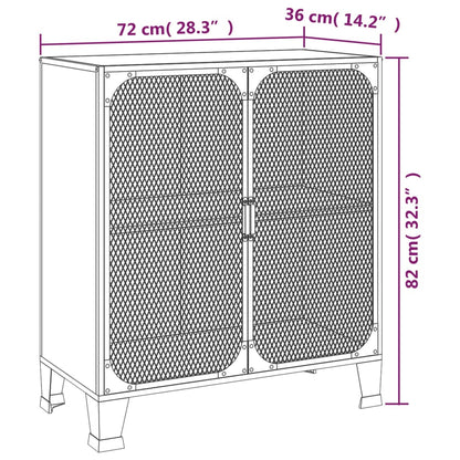 Aufbewahrungsschrank Grau 72x36x82 cm Metall und MDF - Pazzar.ch
