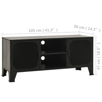 TV-Schrank Grau 105x36x47 cm Metall und MDF - Pazzar.ch