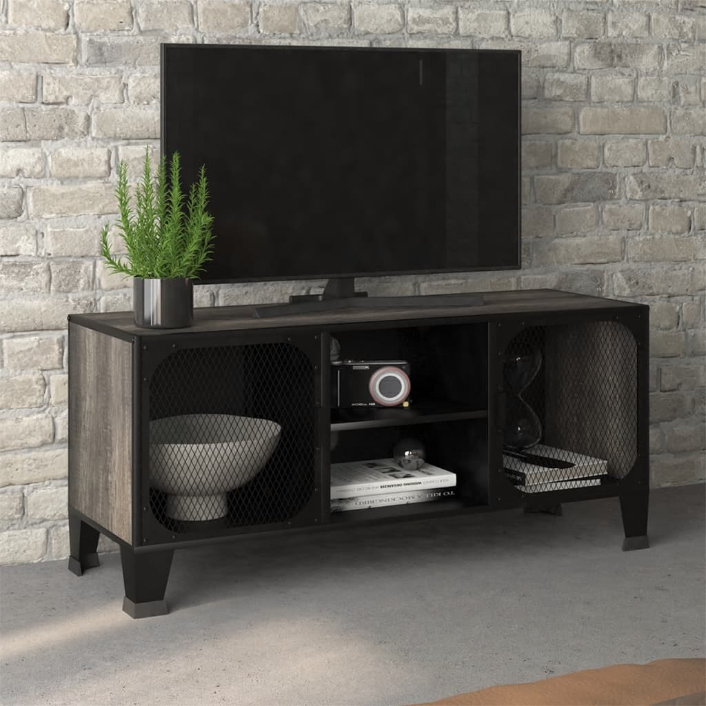 TV-Schrank Grau 105x36x47 cm Metall und MDF - Pazzar.ch