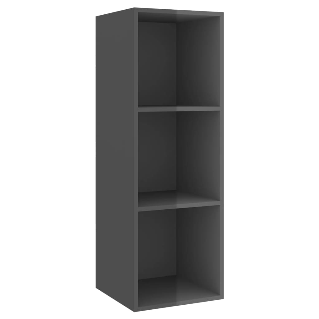 3-tlg. TV-Schrank-Set Hochglanz-Grau Holzwerkstoff - Pazzar.ch