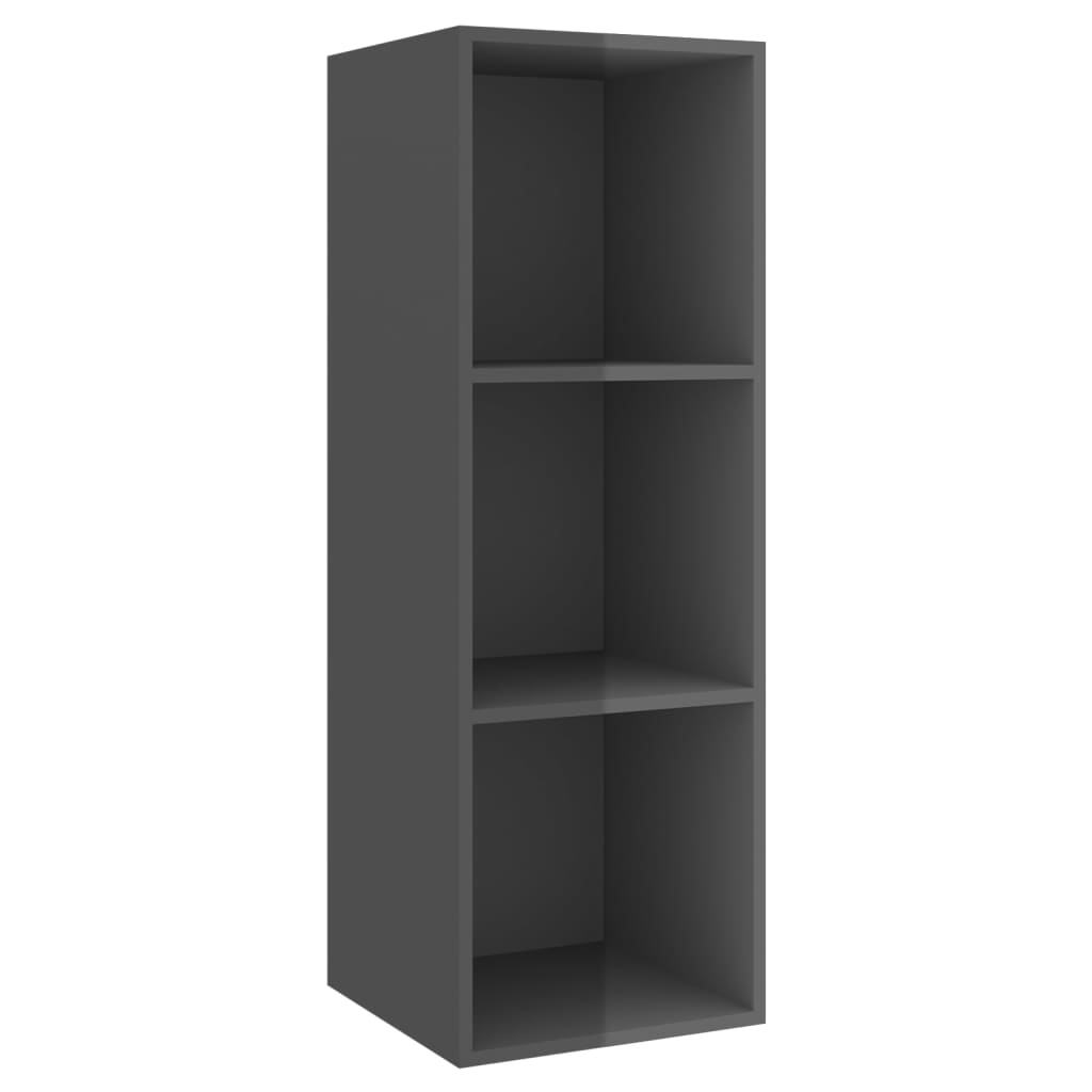 4-tlg. TV-Schrank-Set Hochglanz-Grau Holzwerkstoff - Pazzar.ch