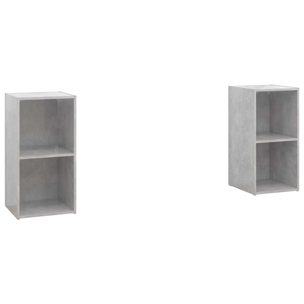 TV-Schränke 2 Stk. Betongrau 72x35x36,5 cm Holzwerkstoff - Pazzar.ch