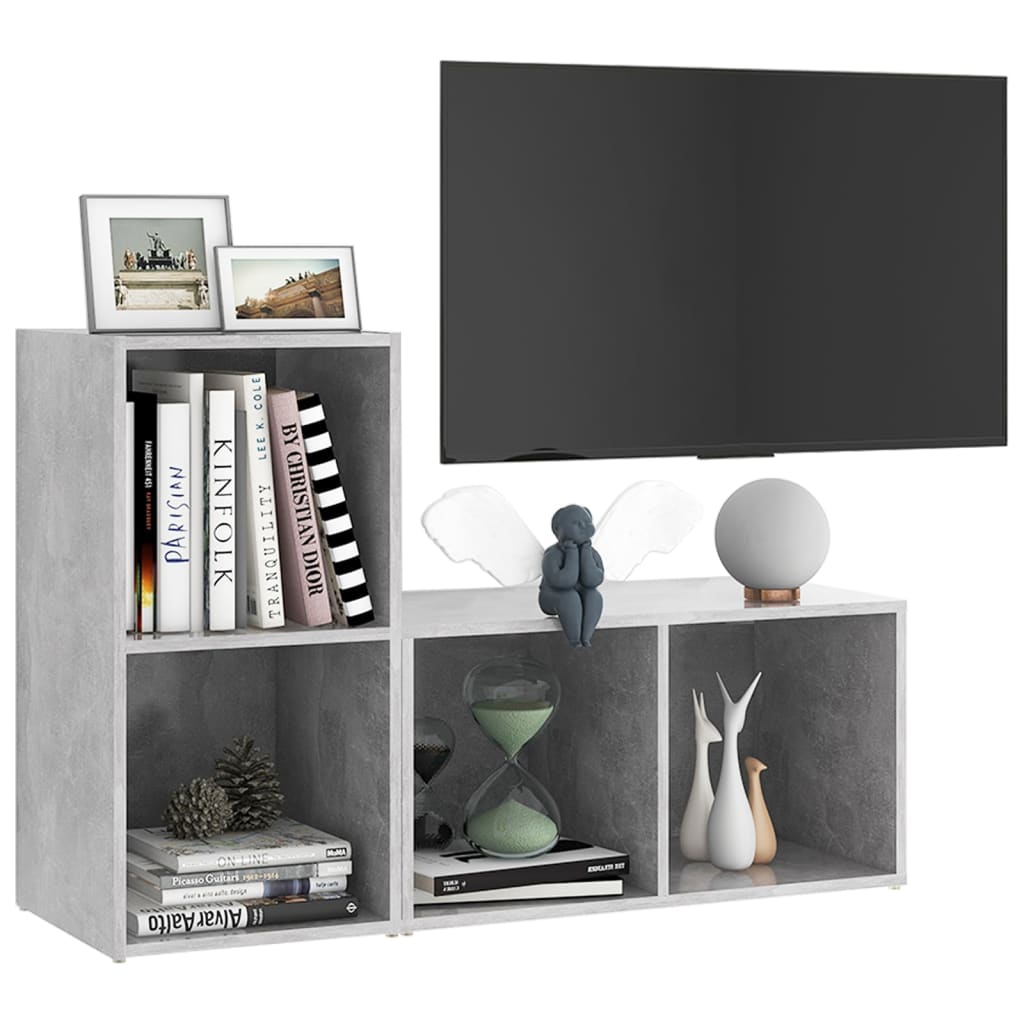 TV-Schränke 2 Stk. Betongrau 72x35x36,5 cm Holzwerkstoff - Pazzar.ch