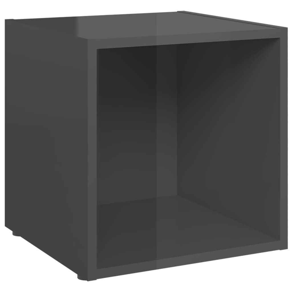 6-tlg. TV-Schrank-Set Hochglanz-Grau Holzwerkstoff - Pazzar.ch