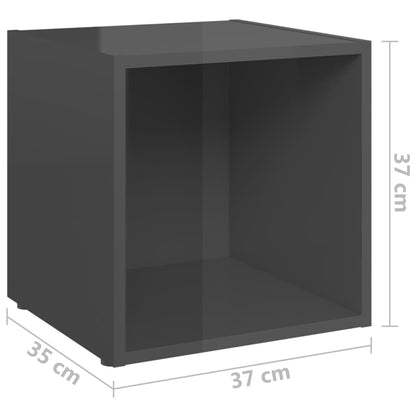 6-tlg. TV-Schrank-Set Hochglanz-Grau Holzwerkstoff - Pazzar.ch