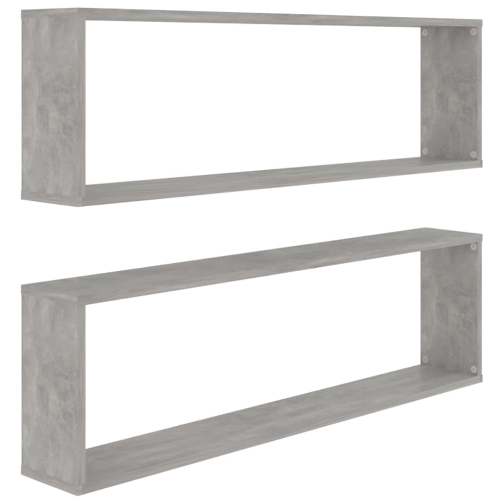 Würfelregale 2 Stk. Betongrau 100x15x30 cm Holzwerkstoff - Pazzar.ch