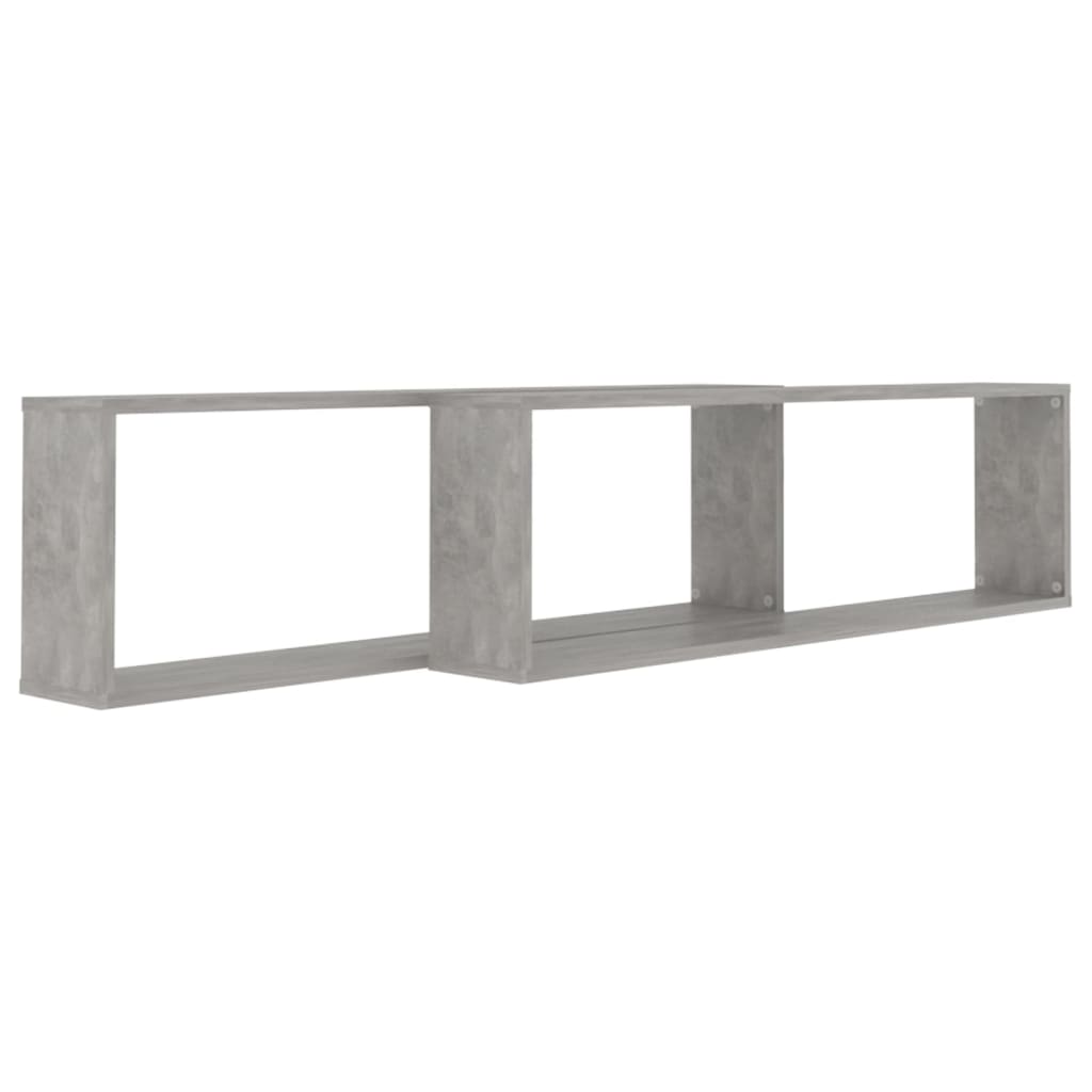 Würfelregale 2 Stk. Betongrau 100x15x30 cm Holzwerkstoff - Pazzar.ch