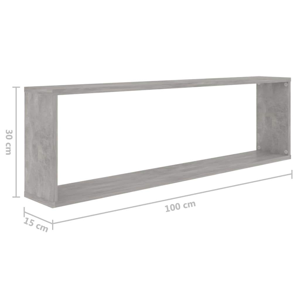 Würfelregale 2 Stk. Betongrau 100x15x30 cm Holzwerkstoff - Pazzar.ch