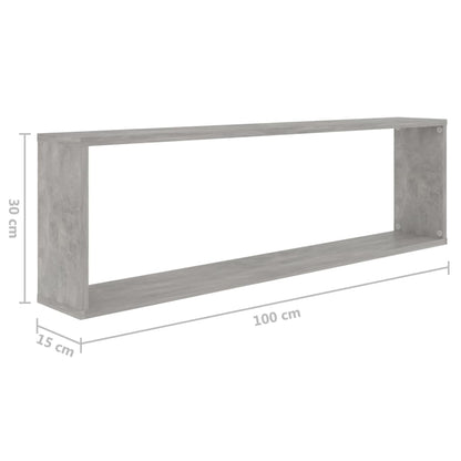 Würfelregale 2 Stk. Betongrau 100x15x30 cm Holzwerkstoff - Pazzar.ch