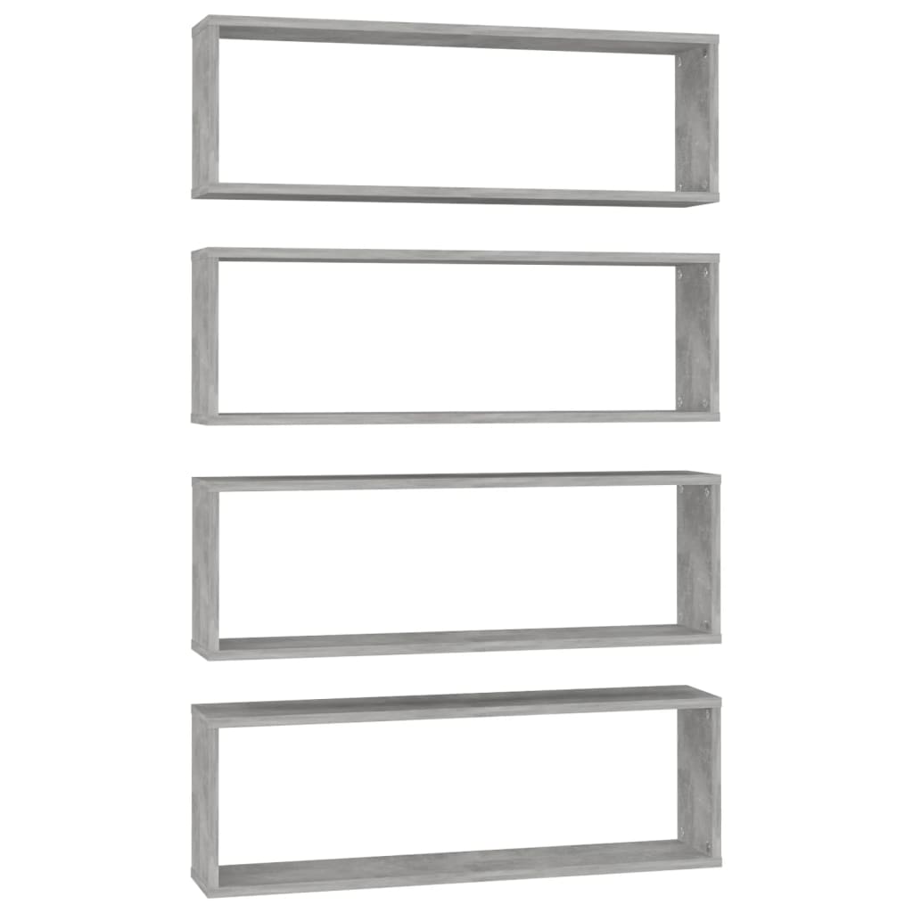 Würfelregale 4 Stk. Betongrau 80x15x26,5 cm Holzwerkstoff - Pazzar.ch