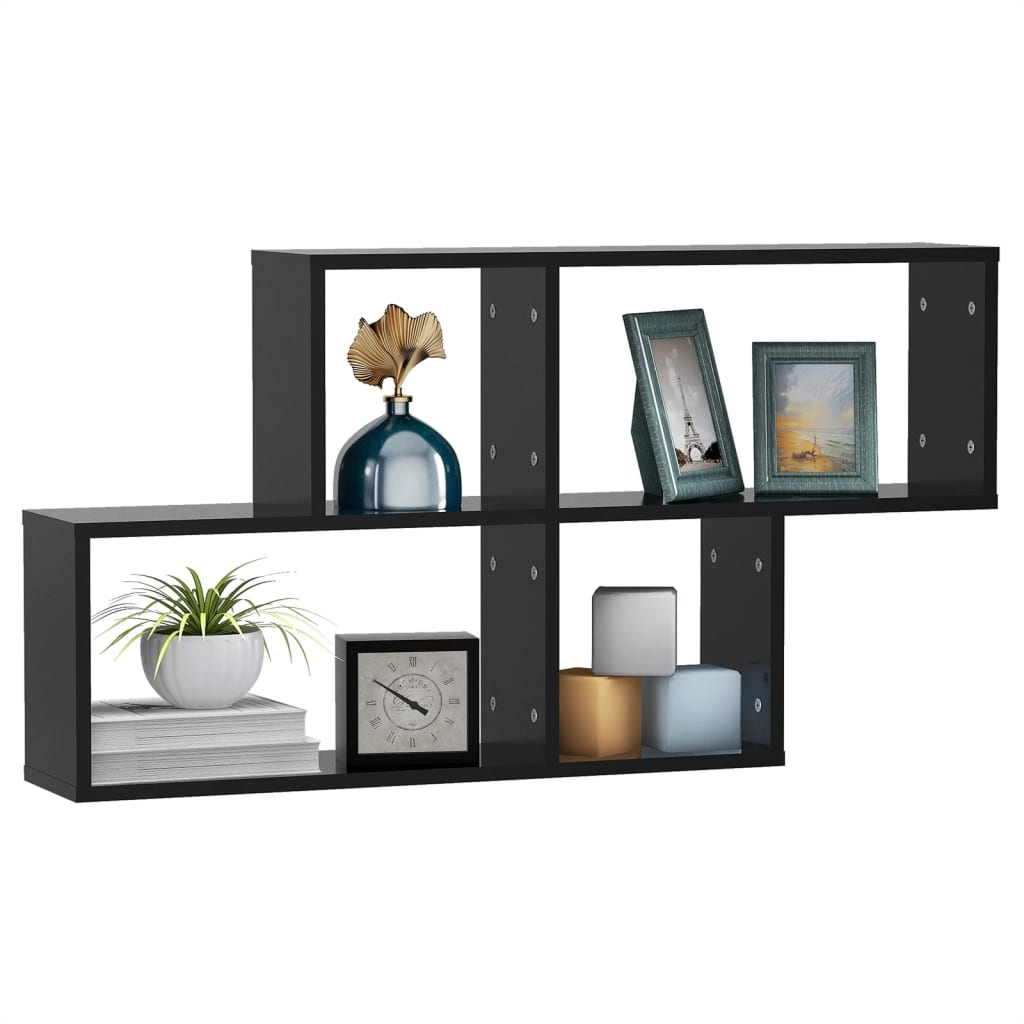 Wandregal Schwarz 100x18x53 cm Holzwerkstoff - Pazzar.ch