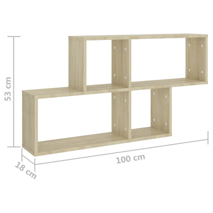 Wandregal Sonoma-Eiche 100x18x53 cm Holzwerkstoff - Pazzar.ch