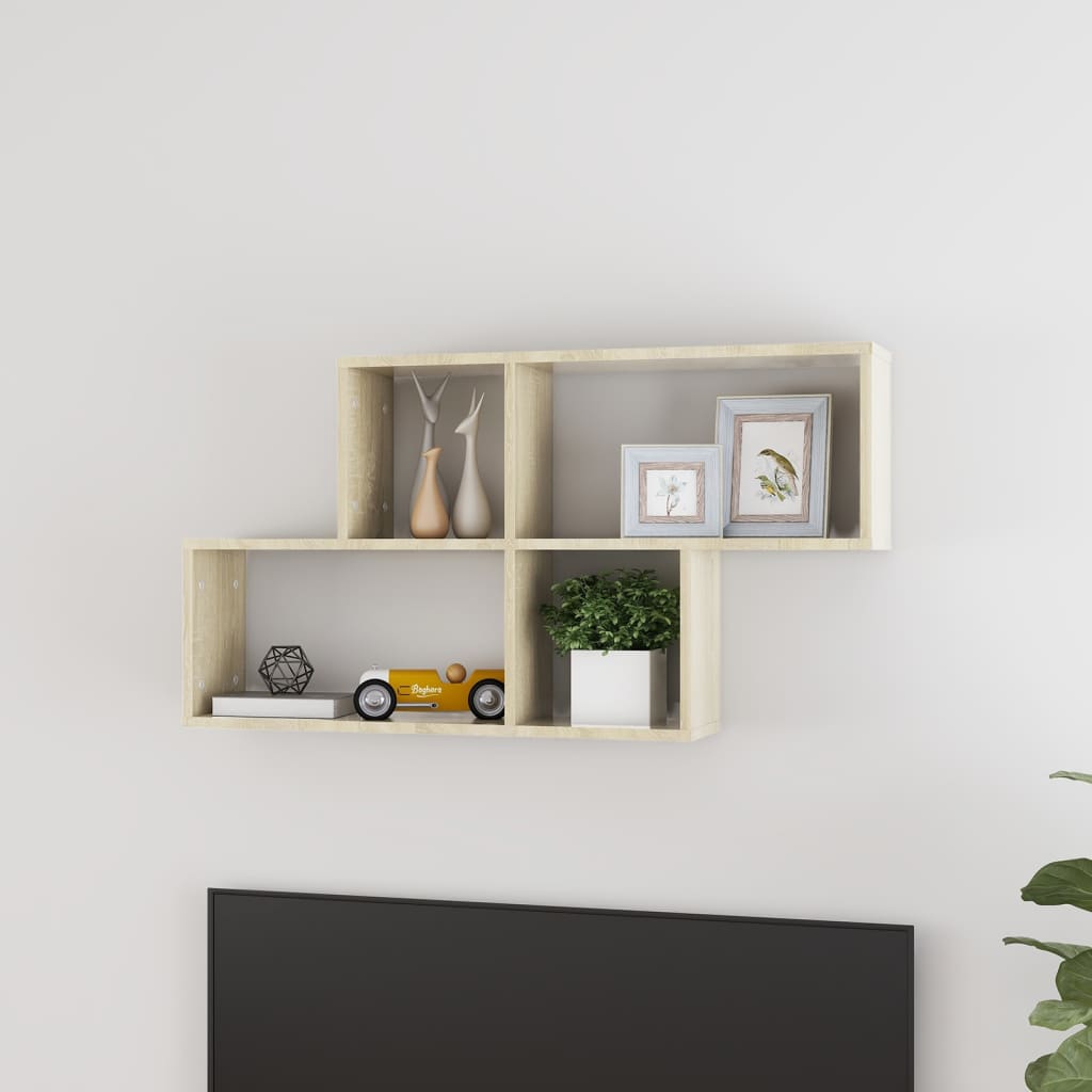 Wandregal Sonoma-Eiche 100x18x53 cm Holzwerkstoff - Pazzar.ch