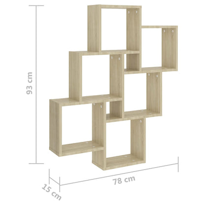 Würfelregal Sonoma-Eiche 78x15x93 cm Holzwerkstoff - Pazzar.ch