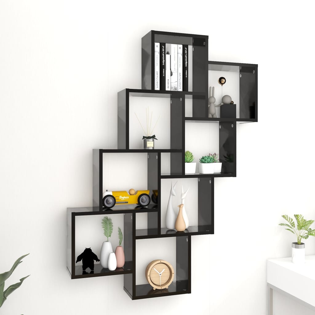 Würfelregal Schwarz 90x15x119 cm Holzwerkstoff - Pazzar.ch