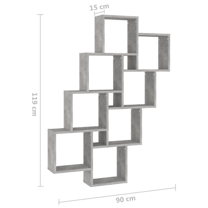 Würfelregal Betongrau 90x15x119 cm Holzwerkstoff - Pazzar.ch