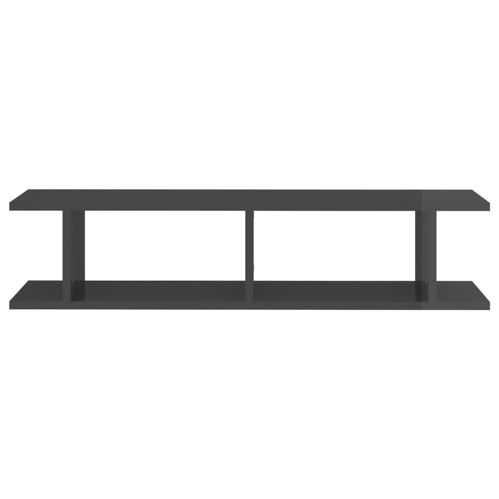 Wandregale 2 Stk. Hochglanz-Grau 90x18x20 cm Holzwerkstoff - Pazzar.ch