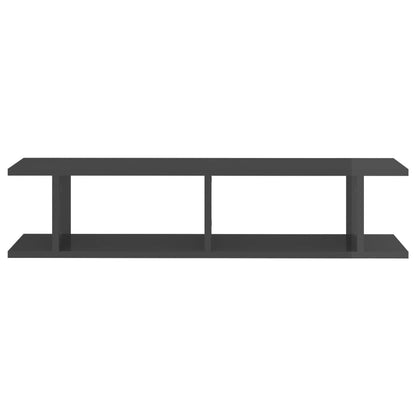 Wandregale 2 Stk. Hochglanz-Grau 90x18x20 cm Holzwerkstoff - Pazzar.ch