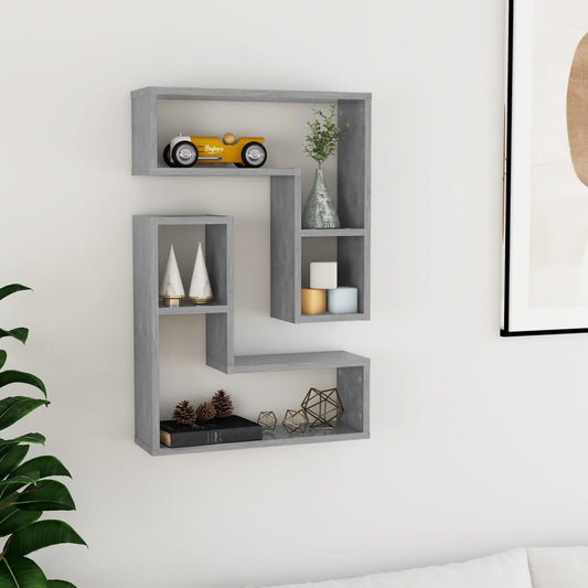 Wandregale 2 Stk. Betongrau 50x15x50 cm Holzwerkstoff - Pazzar.ch