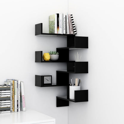 Wand-Eckregale 2 Stk. Schwarz 40x40x50 cm Holzwerkstoff - Pazzar.ch