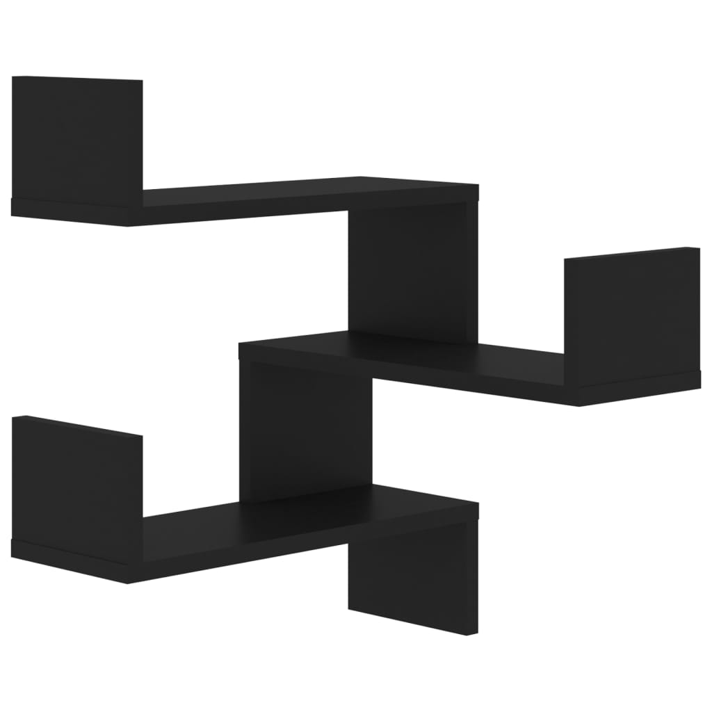 Wand-Eckregale 2 Stk. Schwarz 40x40x50 cm Holzwerkstoff - Pazzar.ch