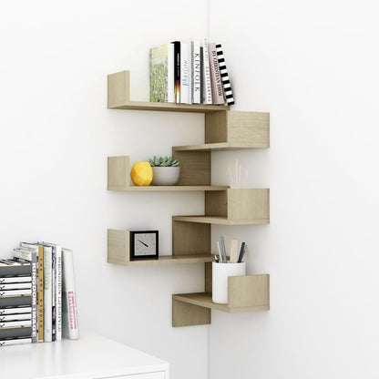 Wand-Eckregale 2 Stk. Sonoma-Eiche 40x40x50 cm Holzwerkstoff - Pazzar.ch