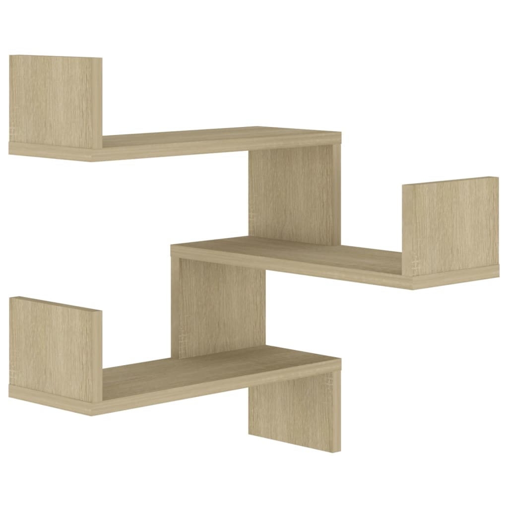 Wand-Eckregale 2 Stk. Sonoma-Eiche 40x40x50 cm Holzwerkstoff - Pazzar.ch