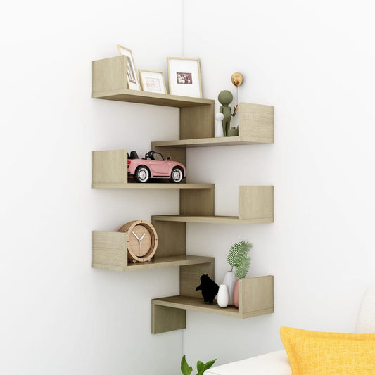 Wand-Eckregale 2 Stk. Sonoma-Eiche 40x40x50 cm Holzwerkstoff - Pazzar.ch