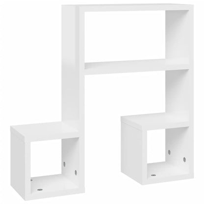 Wandregale 2 Stk. Hochglanz-Weiß 50x15x50 cm Holzwerkstoff - Pazzar.ch