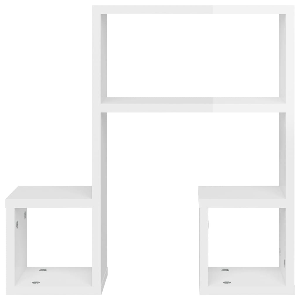 Wandregale 2 Stk. Hochglanz-Weiß 50x15x50 cm Holzwerkstoff - Pazzar.ch
