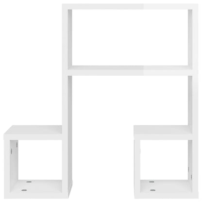 Wandregale 2 Stk. Hochglanz-Weiß 50x15x50 cm Holzwerkstoff - Pazzar.ch